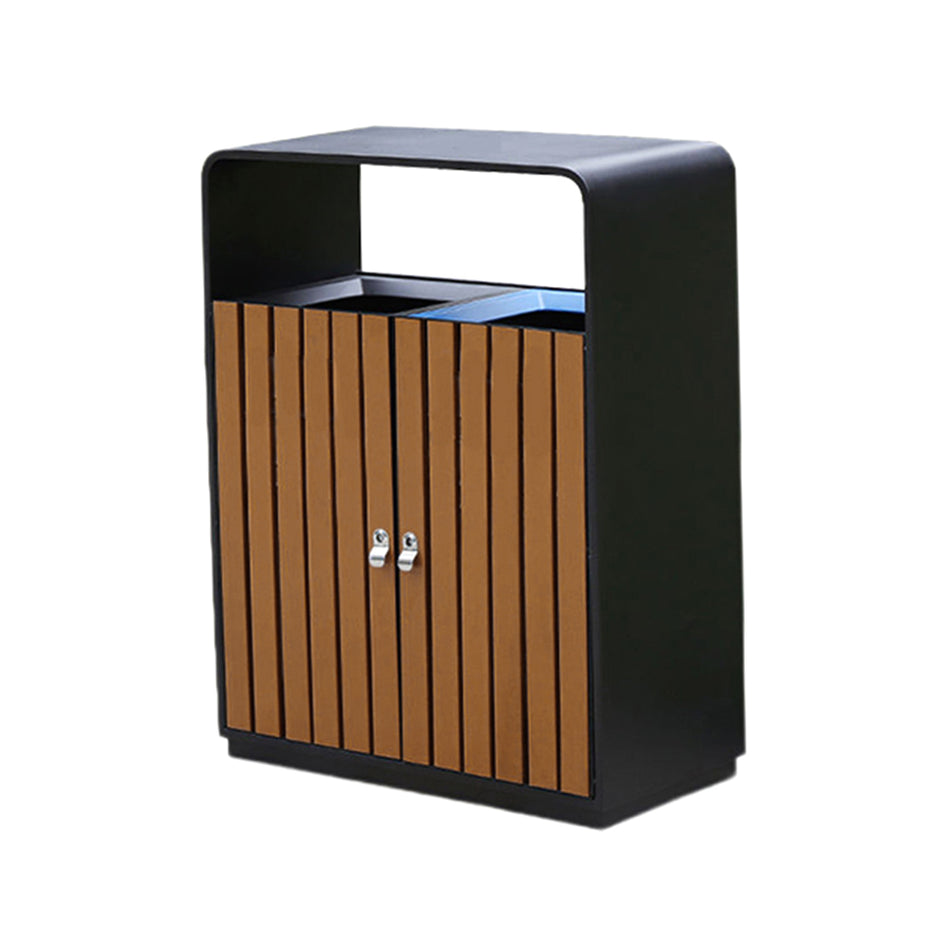 Exterior Bin Steel & Wood Finish