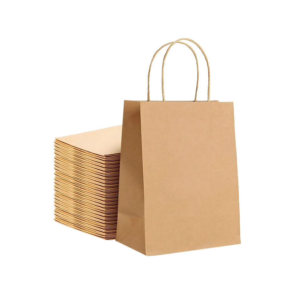 Compostable Shopping Bags with Twisted Handles – 10"x 5"x13"