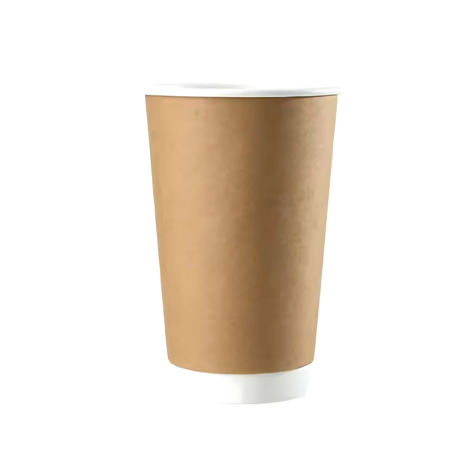 Double Wall Kraft Paper Hot Cup – 16 oz (Box of 100)