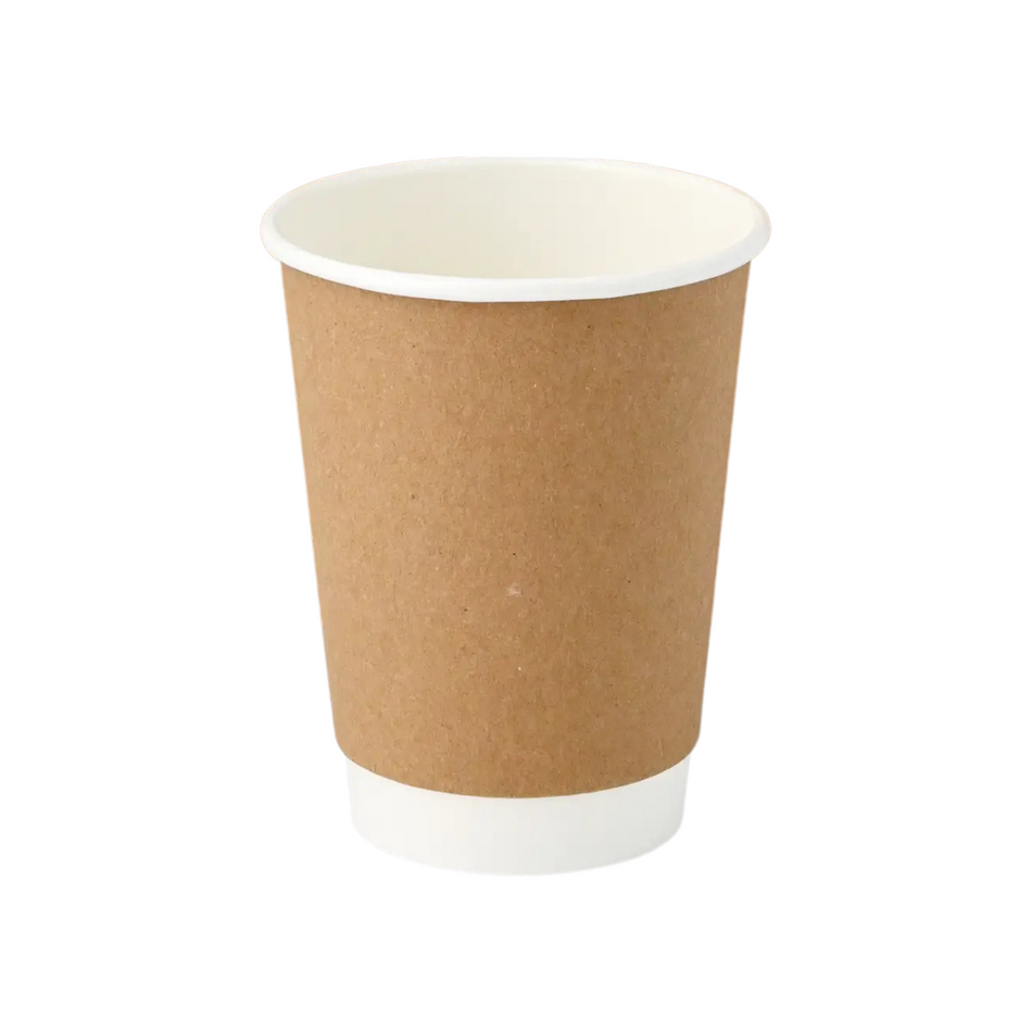 Double Wall Kraft Paper Hot Cup – 12 oz (Box of 100)
